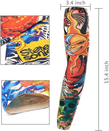 Temporary Tattoo Sleeves Set - Akstore Arts Fake Slip On Arm Sleeves Kit - Buy Online on GoSupps.com