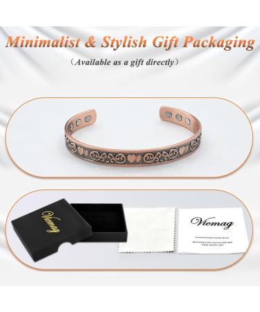 Vicmag Copper Magnetic Bracelet for Women - 99.99% Pure Copper - 6X Ultra Strength Magnets - Adjustable Size - Gift Box Included - Buy Online on GoSupps.com
