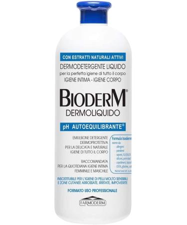 Farmoderm Srl Bioderm Dermoliquido Dermoprotective shower gel for sensitive skin Baby bath gel Suitable for daily intimate hygiene of women and men Parabenfree Ideal for seniors 1000 ml