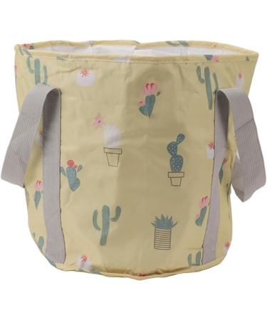 Portable Foot Soak Tub Collapsible Foot Bath Basin PVC Insulated Portable Foot Soaking Bath Tub Water Bucket with Handle for Outdoor Camping Travel Yellow Cactus - Buy Online on GoSupps.com