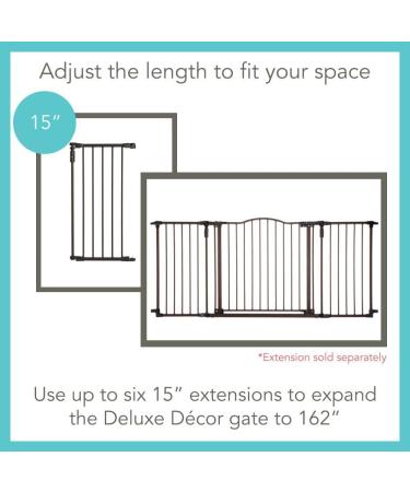 Toddleroo by North States 72 Deluxe Dcor Baby Gate - One-Hand Operation, Sturdy Safety Gate - Hardware Mount, Fits 38.3-72 Wide, 30 Tall, Matte Bronze - Buy Online on GoSupps.com