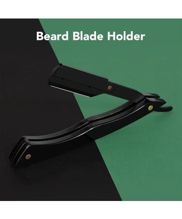 Luckdano Professional Manual Bartschneider Blade Holder - Stainless Steel Barber Blades with Straight Edge for Precision Grooming - Buy Online on GoSupps.com