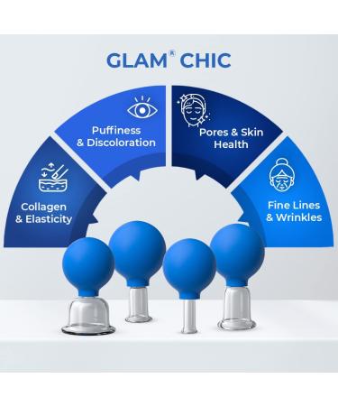 Glass Cupping Therapy Set for Face & Body - Cellulite Reduction and Body Shaping - Vacuum Massage Cups with Free Book - 4 Cup Gift Set - Buy Online on GoSupps.com