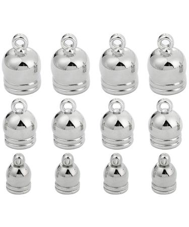 Teensery 120 Pcs End Caps 6MM 8MM 10MM Leather Cord Ends Caps Glue in Tassel Caps Clasps for DIY Tassel Bracelet Necklace Jewelry Making (Silver) - Buy Online on GoSupps.com