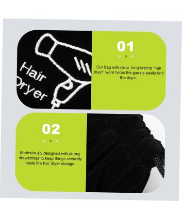 FOYTOKI 8 Pcs Storage Bag Hair Dryer Storage Pouch Hair Straightener Bag Hair Dryer Organizer Black Velvet - Buy Online on GoSupps.com