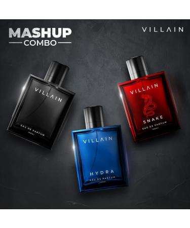 Bloom Beauty Villain Mashup Combo Perfume for Men | Woody Spicy Aqua Patchouli Musk | Pack of 3 Perfume for Men 100 Ml Each | Long Lasting Fragrance Set | Perfume Spray Combo Set for Men - Buy Online on GoSupps.com