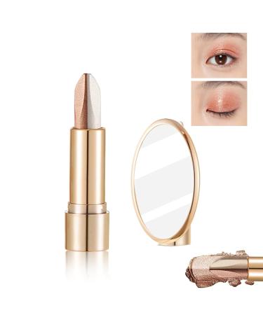 DFEPPJHG Two-tone Luxury Lazy Eyeshadow Stick, Glitter Gradient Eyeshadow Stick, Two-tone Three-touch Lightweight Luxury Lazy Eyeshadow Stick