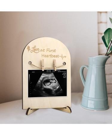 Pregnancy Announcement Ultrasound Frame Stand - Wooden Sonogram Gift for Mom-to-be - Social Media Baby Shower Prop (5'' x 7'') - Buy Online on GoSupps.com