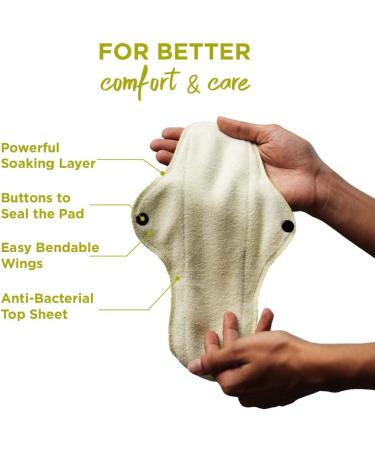 Pee Safe Reusable Sanitary Pads Bundle | Highly Absorbent & Skin Friendly | Includes 3 Regular Pads, 1 Overnight Pad, and Leak Proof Pouch | Lasts Up To 1 Year - Buy Online on GoSupps.com