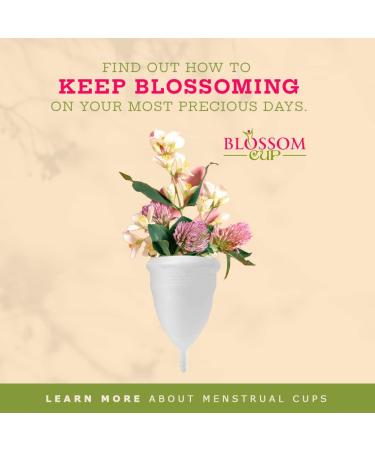 Blossom Menstrual Cup - Reusable Silicone Period Cup | Say Goodbye to Tampons | Large Blue Menstrual Cups for Comfortable Flow - Buy Online on GoSupps.com
