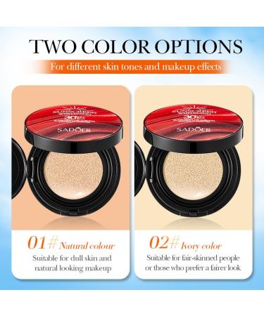 Buy Sunscreen Cushion Foundation - SPF Protection Air Cushion for All Skin Types | Natural Coverage - 3 Pack - Buy Online on GoSupps.com