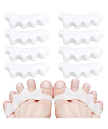 Silicone Toe Spacers 8 Pcs Toe Separators to Correct Toes Hammer Toe Straighteners for Men Women Feet Toe Stretchers for Overlapping Hammertoe Bunion Corrector for Running Yoga Practice