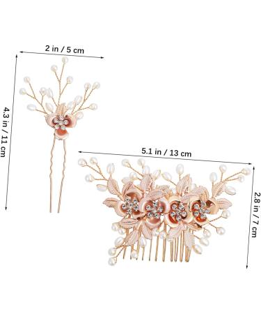 1 Set Leaf Pearl Hairpin Hairclip Hair Combs Barrettes for Thick Hair Wedding Hair Side Comb Hair Comb Clip Hair Fork Clip Prom Hairpin Fork Hair Forks for Buns Hair Clips Metal FRCOLOR - Buy Online on GoSupps.com