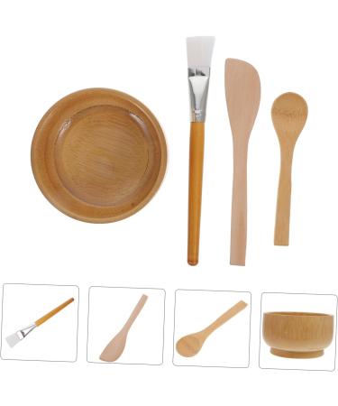 DOITOOL 1 Set Four Piece Facial Bowl Hair Dye Mixing Bowl Silicone Tools for Skincare Skin Care Spatula Mud Mixing Tool Hair Wooden Cosmetic - Buy Online on GoSupps.com