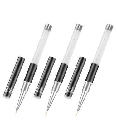 CGBE Nail Art Liner Brushes, Nail Gel Polish Painting Nail Art Design Brush Pen Set Diamond application Rhinestone Handle, Nail Dotting Painting Drawing Pen 7/9/11mm 3 PCS-Line Pen