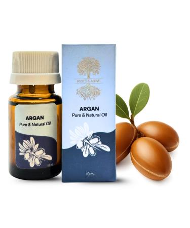 Roots & Above Argan Essential Oil 0.34 fl oz/10 ml Pure Natural Cold Pressed Oils for Face Skin Care Nails Hair Conditioner Shampoo Lotions Soap Making Soothing & Moisturizing DIY use Argan Oil