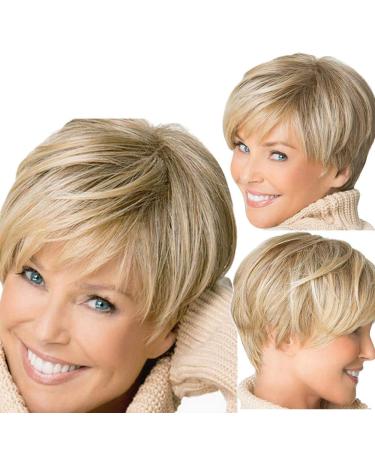 Shop Blonde Short Synthetic Wigs - Heat-Resistant Full Bob Straight Realistic Look - Buy Online on GoSupps.com