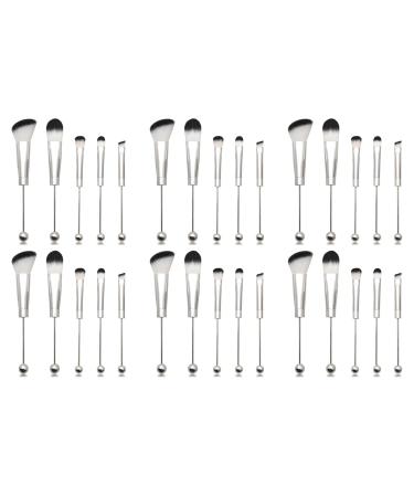 BTuregsau 6X Beadable Makeup Brushes Silicone Beads DIY Makeup Cosmetic Brushes Beaded Brushes Kit for DIY