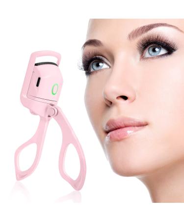Heated Electric Eyelash Curlers  Long Lasting USB Rechargeable Curly Lash Curler  2 Heating Modes Quick Pre-Heat Eye Lashes Curler  Stable Temperature No Harm to Lashes' Eyelash Curler (Pink)