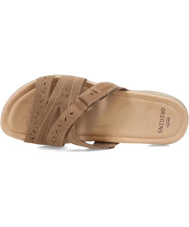 Earth Origins Women's Shantel Sandal - Sustainable Slip Resistant Everyday Sandal | Size 8 | Sedona Brown Synthetic - Buy Online on GoSupps.com