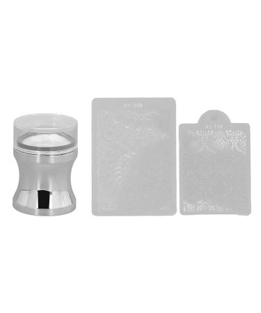 Nail Art Stamper Soft Silicone Nail Stamper Transparent Manicure Tools with Stamping Plates for DIY Nail Decor