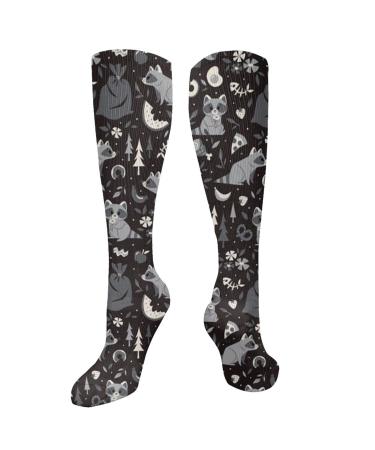 Trashy raccoons compression socks for women and men circulation 15-20 mmHg is the best support for sporty running cycling