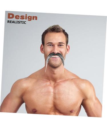 DEARMAMY Realistic Mustache for Cosplay False Facial Hair Fake Cosplay Beard Adhesive Mustaches Fake Beard Grandpa Cosplay Costume Simulated Mustache Realistic Mustache for Party Cloth 12x11cm As Shown - Buy Online on GoSupps.com