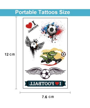 100pcs Temporary Soccer Tattoos | Waterproof Body Art Stickers for Fans & Events | Party Favors & Prizes for Boys, Girls, Men, Women - Buy Online on GoSupps.com