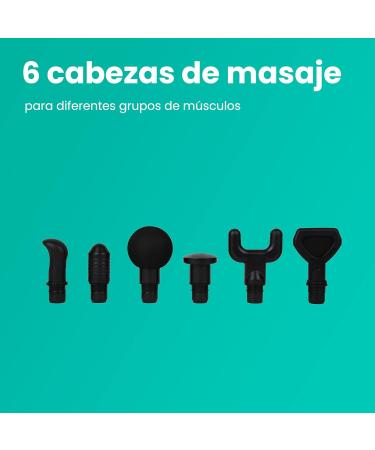 Niceey Massage Gun - 30 Speed Percussion Device for Muscle Relief | Massage Mat & 6 Heads for Shoulder & Back Relaxation - Black - Buy Online on GoSupps.com