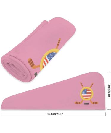 Super Absorbent Hockey Microfiber Hair Towel Wrap for Women - 10x26 Inch Hair Turban with Button | International Shipping Available - Buy Online on GoSupps.com