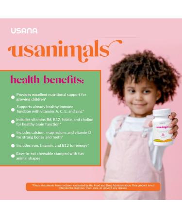 USANA Usanimals | Kid-Friendly Essentials for Healthy Immune Function & Brain Development - 56 Tablets - Buy Online on GoSupps.com