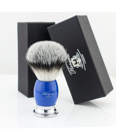 Synthetic Hair Shaving Brush Blue & Silver Handle with Classic Box Gift for Men Gift Box - Buy Online on GoSupps.com