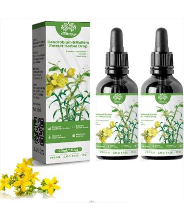 Clearbreath Dendrobium & Mullein Extract - Powerful Lung Support & Cleanse Herbal Lung Health Essence Clearbreath Drops Herbal Mullein Extract Mullein Drops Mullein Drops for Lungs