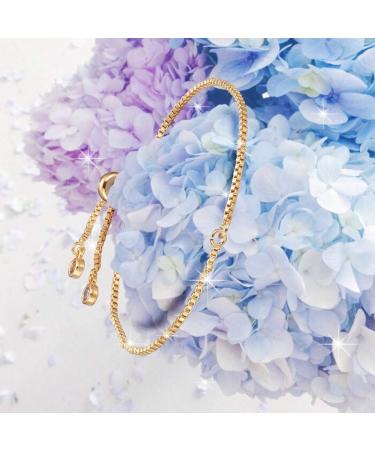 DanLingJewelry 10 Strand Gold Plated Slider Bracelet Chains w/ Cubic Zirconia - Set of 10 - Adjustable Extender for Jewelry Making - Buy Online on GoSupps.com