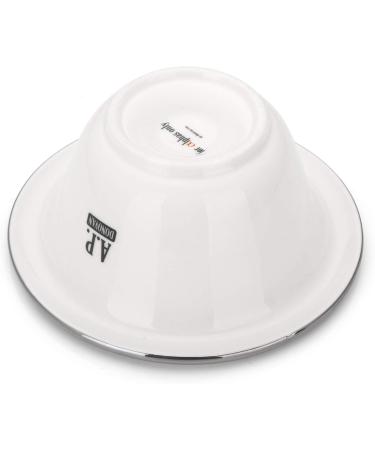 A.P. Donovan Shaving Shell - Simple Porcelain Soap Bowl | Elegant White with Platinum Edge for Luxurious Shaving Foam - Buy Online on GoSupps.com