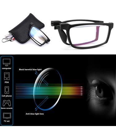 Viseng Anti-Blue Light Folding Reading Glasses for Men & Women - Portable Ultra-Light Telescopic Design - 3 Pairs (Black) +1.5 Diopters - Stylish Leather Case - Buy Online on GoSupps.com