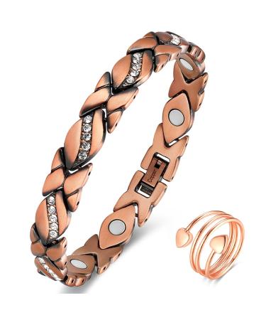 Vicmag Copper Magnetic Bracelet for Women Bracelets 99.99% Solid Pure Copper Adjustable Size -Gift Box (Copper) - Buy Online on GoSupps.com