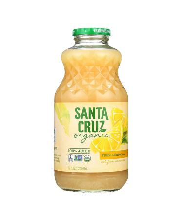 Santa Cruz 100% Organic Pure Lemon Juice, Not From Concentrate, 32 oz | Pack of 1