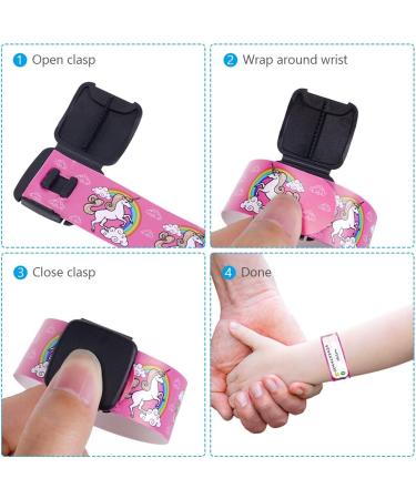 Vicloon Safety Wristband Bracelets 8 Pcs for Kids - Waterproof Reusable Child ID Bracelet with Pen - Anti Lost Emergency Bracelet for Boys, Girls, Toddler - Mermaid & Unicorn Design - Buy Online on GoSupps.com