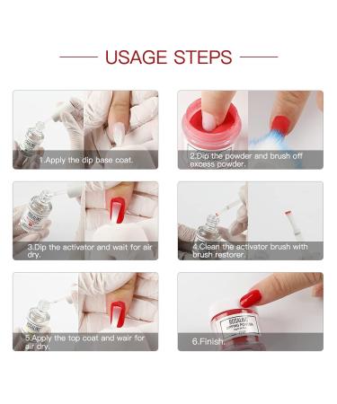 ROSALIND 12pcs Dip Powder Nail Art Kit - Nail Acrylic Dipping Powder Set for DIY Nail Decoration - No UV/LED Lamp Needed - Pink - Buy Online on GoSupps.com