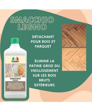 MARBEC SMACCHIO LEGNO 1LT SMACCHIO LEGNO is used to remove stains from the gray patina of aging wood. Removes stains and tannin halos. - Buy Online on GoSupps.com