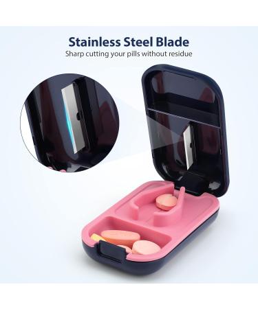 Opret Pill Cutter - Small & Large Pill Splitter for Tablet, Vitamin & Medicine - Blue - Buy Online on GoSupps.com