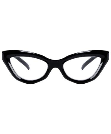 Eyekepper Cat-eye Style Reading Glasses for Women Chic Readers Black 0.0 Diopters