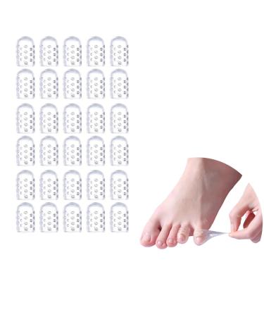 Silicone toe protectors Gel Anti-Friction toe protector silicone anti-friction toe protector Soft Clear Little Toe Sleeves for Corns toe protector Suitable for both men and women (30PCS)