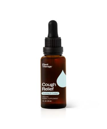 Plant Therapy Organic Cough Relief Tincture 30 mL (1 oz) Naturally Soothes & Cools Irritated Throats Supports Easier Breathing & Cough Relief Organic Glycerin-Based Tincture Blend
