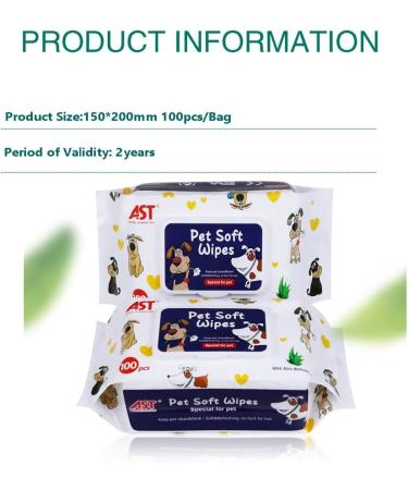 Petjanicahome Organic Wet Wipes for Pets - Hypoallergenic Cleaning Towels for Dogs & Cats (100 Pieces) - Buy Online on GoSupps.com