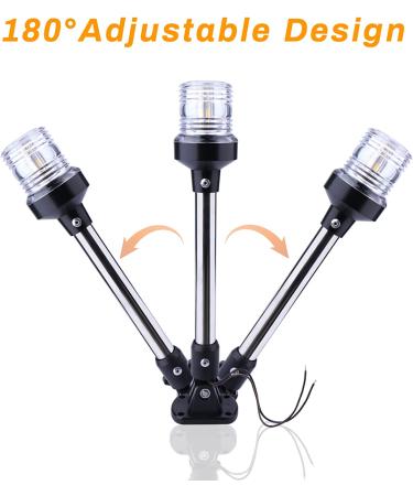 Marinexplore 12'' White LED Boat Stern Light - 3NM Anchor Light for Pontoon & Fishing Boats - 12-24V All Round Bimini Top Light - Buy Online on GoSupps.com