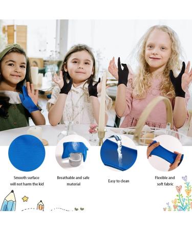 Kids Thumb Sucking & Nail Biting Stopper Gloves - Ages 8-14 (Black/Blue) 2 Pair - Buy Online on GoSupps.com