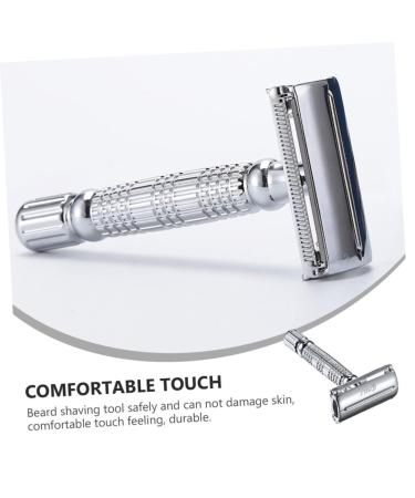 Beaupretty Vintage Double Edge Safety Razor - Chrome Plated Manual Shaver & Mustache Razor for Face - Old Fashioned Alloy Holder - Buy Online on GoSupps.com
