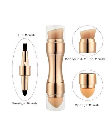 4 in 1 Multipurpose Makeup Brush - Soft Bristles & Elastic Sponge Portable Cosmetic Brush for Travel & Home Use - Buy Online on GoSupps.com